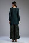 Shop_KoAi_Green Silk Flared Pant_Online_at_Aza_Fashions