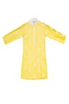 Little Stars_Yellow Embroidered Kurta Set For Boys_Online_at_Aza_Fashions