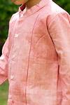 Shop_Khela_Pink Band Collar Shirt For Boys_at_Aza_Fashions