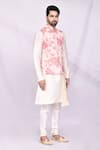 Arihant Rai Sinha_White Art Silk Floral Print Bundi And Kurta Set _Online_at_Aza_Fashions