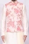 Arihant Rai Sinha_White Art Silk Floral Print Bundi And Kurta Set _at_Aza_Fashions