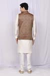 Shop_Arihant Rai Sinha_Brown Art Silk Woven Bundi And Kurta Set _at_Aza_Fashions