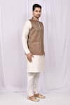 Arihant Rai Sinha_Brown Art Silk Woven Bundi And Kurta Set _Online_at_Aza_Fashions