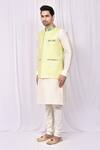 Buy_Arihant Rai Sinha_Yellow Art Silk Woven Bundi And Kurta Set_Online_at_Aza_Fashions