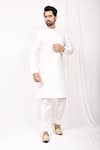 Aryavir Malhotra_Black Bundi Poly Silk Plain Mandarin Collar And Kurta Set_Online_at_Aza_Fashions