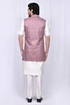 Shop_Arihant Rai Sinha_Purple Art Silk Embroidered Geometric Bundi And Kurta Set _at_Aza_Fashions