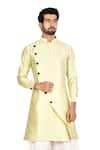 Buy_Aryavir Malhotra_Green Sherwani Silk Pant Cotton And Dhoti Set _at_Aza_Fashions