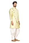 Aryavir Malhotra_Green Sherwani Silk Pant Cotton And Dhoti Set _Online_at_Aza_Fashions