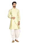 Buy_Aryavir Malhotra_Green Sherwani Silk Pant Cotton And Dhoti Set _Online_at_Aza_Fashions