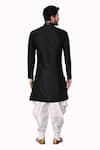 Shop_Arihant Rai Sinha_Black Dupion Silk Asymmetric Kurta And Dhoti Pant Set_at_Aza_Fashions