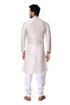 Shop_Arihant Rai Sinha_White Dupion Silk Mandarin Collar Kurta Set_at_Aza_Fashions