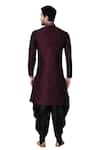 Shop_Arihant Rai Sinha_Maroon Dupion Silk Layered Kurta And Dhoti Pant Set_at_Aza_Fashions