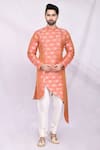 Buy_Arihant Rai Sinha_Orange Art Silk Floral Print Kurta Set _at_Aza_Fashions