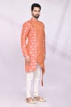 Arihant Rai Sinha_Orange Art Silk Floral Print Kurta Set _Online_at_Aza_Fashions