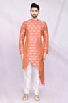 Buy_Arihant Rai Sinha_Orange Art Silk Floral Print Kurta Set _Online_at_Aza_Fashions