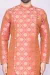 Arihant Rai Sinha_Orange Art Silk Floral Print Kurta Set _at_Aza_Fashions