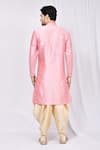 Shop_Arihant Rai Sinha_Pink Art Silk Asymmetric Kurta And Cowl Pant Set_at_Aza_Fashions