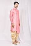 Arihant Rai Sinha_Pink Art Silk Asymmetric Kurta And Cowl Pant Set_Online_at_Aza_Fashions