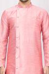 Shop_Arihant Rai Sinha_Pink Art Silk Asymmetric Kurta And Cowl Pant Set_Online_at_Aza_Fashions