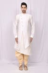 Buy_Arihant Rai Sinha_White Kurta Art Silk Printed And Dhoti Pant Set _Online_at_Aza_Fashions