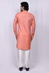 Shop_Khwaab by Sanjana Lakhani_Pink Art Silk Jacquard Asymmetric Kurta Set_at_Aza_Fashions