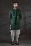 Buy_Punit Arora_Green Modal , Matka Embroidered Bundi And Kurta Set _at_Aza_Fashions