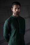 Punit Arora_Green Modal , Matka Embroidered Bundi And Kurta Set _Online_at_Aza_Fashions
