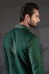 Shop_Punit Arora_Green Modal , Matka Embroidered Bundi And Kurta Set _Online_at_Aza_Fashions