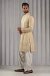 Shop_Punit Arora_Beige Cotton Silk Embroidered Kurta And Pant Set _at_Aza_Fashions