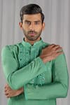 Punit Arora_Green Cotton Silk Embroidered Kurta And Dhoti Pant Set _Online_at_Aza_Fashions