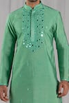 Buy_Punit Arora_Green Cotton Silk Embroidered Kurta And Dhoti Pant Set _Online_at_Aza_Fashions