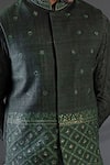 Punit Arora_Green Bundi Matka Silk Dhoti Pant Modal Silk Cotton Embroidered And Kurta Set _at_Aza_Fashions