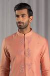 Buy_Punit Arora_Peach Cotton Silk Embroidered Kurta And Pant Set _Online_at_Aza_Fashions