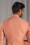 Punit Arora_Peach Cotton Silk Embroidered Kurta And Pant Set _at_Aza_Fashions