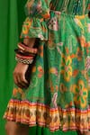 Shop_Saundh_Green Buttery Georgette Printed Tunic_Online_at_Aza_Fashions