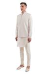 Buy_Kunal Rawal_White Suiting Embroidered Nehru Jacket _Online_at_Aza_Fashions