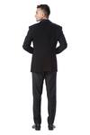 Shop_Kommal Sood_Black High Spun Cupro Embroidered Tuxedo And Pant Set  _at_Aza_Fashions