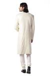Shop_Kommal Sood_White Dupion , Cotton Embroidered Sherwani And Kurta Set_at_Aza_Fashions