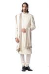 Buy Kommal Sood White Dupion , Cotton Embroidered Sherwani And Kurta Set at Aza Fashions Buy_Kommal Sood_White Dupion , Cotton Embroidered Sherwani And Kurta Set_at_Aza_Fashions