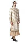 Kommal Sood Beige Cotton Silk, Jacquard Dupion Embroidered Sherwani And Kurta Set Online at Aza Fashions Kommal Sood_Beige Cotton Silk, Jacquard Dupion Embroidered Sherwani And Kurta Set_Online_at_Aza_Fashions