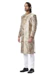 Buy_Kommal Sood_White Cotton Silk Embroidered Sherwani And Churidar  _Online_at_Aza_Fashions