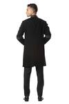 Shop_Kommal Sood_Black Cupro Embroidered Sherwani With Trousers_at_Aza_Fashions