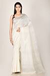 Buy_Khwaab By Sanjana Lakhani_Black Embroidered Katan Saree With Blouse_at_Aza_Fashions