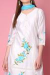 Surabhi Arya White Kurta And Pant Silk Chanderi Dupatta Chiffon Set at Aza Fashions Surabhi Arya_White Kurta And Pant Silk Chanderi Dupatta Chiffon Set _at_Aza_Fashions
