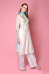 Surabhi Arya White Kurta And Pant Silk Chanderi Dupatta Chiffon Set Online at Aza Fashions Surabhi Arya_White Kurta And Pant Silk Chanderi Dupatta Chiffon Set _Online_at_Aza_Fashions