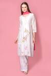 Buy_Surabhi Arya_White Kurta And Pant Silk Chanderi Dupatta Chiffon Set _at_Aza_Fashions