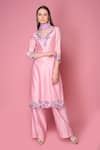 Surabhi Arya Pink Kurta And Pant Silk Chanderi Dupatta Chiffon Set Online at Aza Fashions Surabhi Arya_Pink Kurta And Pant Silk Chanderi Dupatta Chiffon Set _Online_at_Aza_Fashions