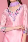 Shop Surabhi Arya Pink Kurta And Pant Silk Chanderi Dupatta Chiffon Set Online at Aza Fashions Shop_Surabhi Arya_Pink Kurta And Pant Silk Chanderi Dupatta Chiffon Set _Online_at_Aza_Fashions