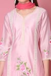 Shop Surabhi Arya Pink Kurta And Pant Silk Chanderi Dupatta Chiffon Set Online at Aza Fashions Shop_Surabhi Arya_Pink Kurta And Pant Silk Chanderi Dupatta Chiffon Set _Online_at_Aza_Fashions