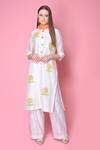 Buy_Surabhi Arya_White Kurta And Pant Silk Chanderi Dupatta Chiffon Set _Online_at_Aza_Fashions